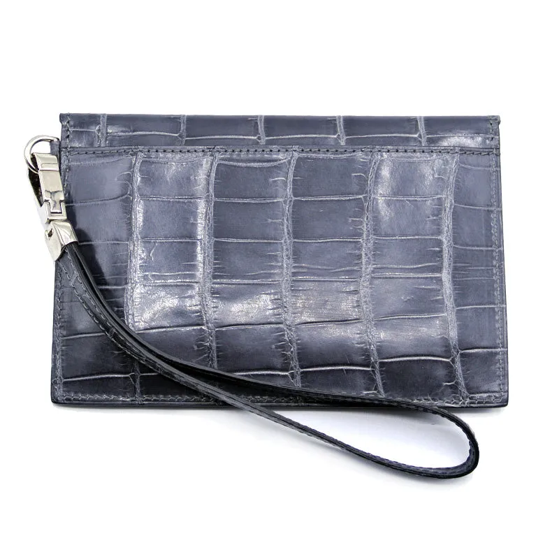 50-680-GRY Gracen Crocodile Envelope, Gray