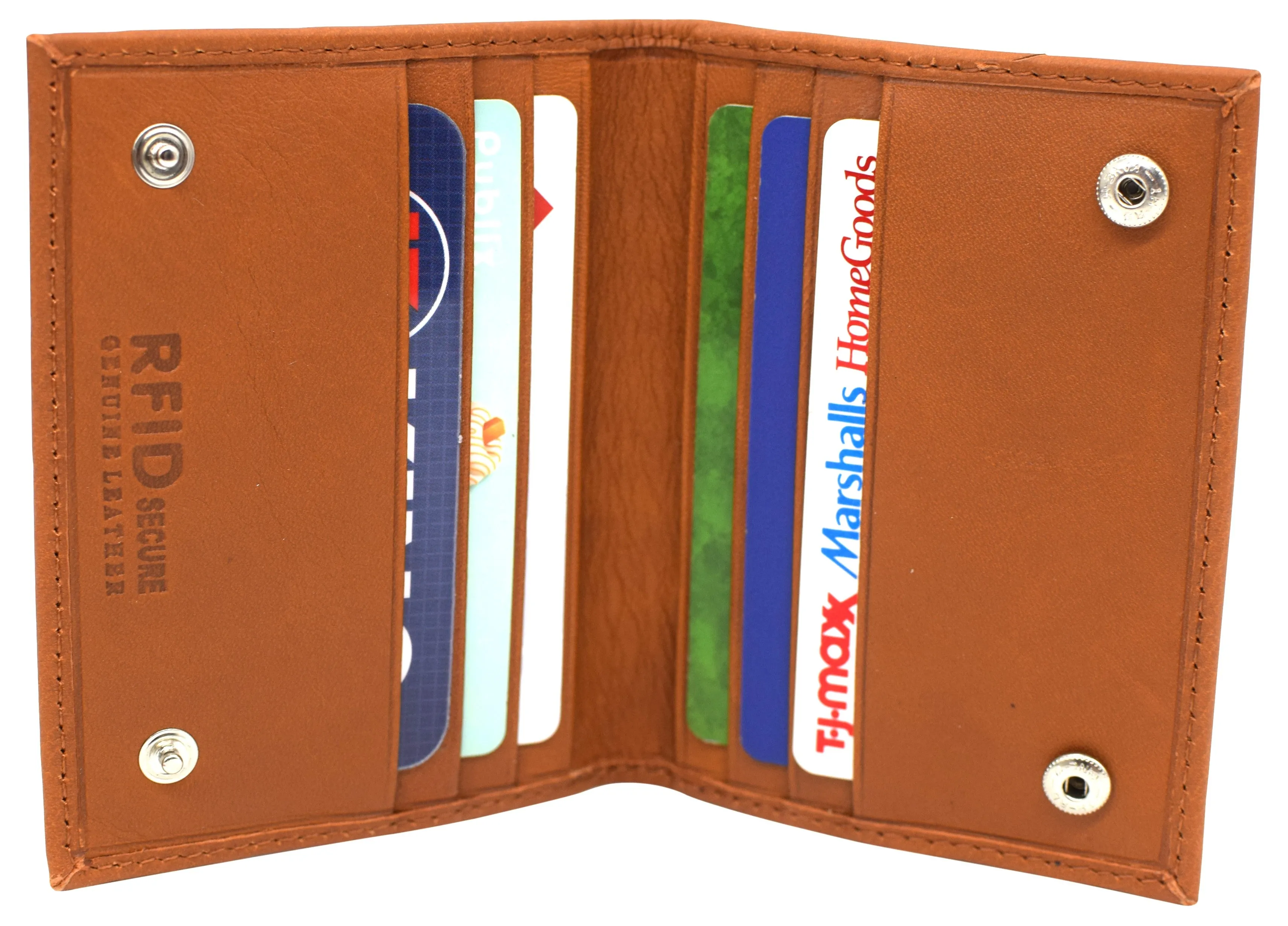 80 BK Bifold Credit Card Holder with Snap Button Closure