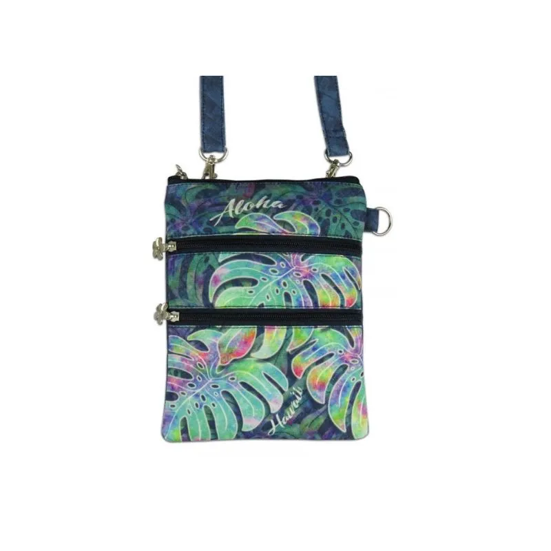 Aloha Hawaii Monstera Neck Wallet