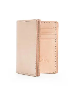 Beige Leather Mens Vertical billfold Wallet Front Pocket Wallet Bifold Handmade Small Wallets For Men