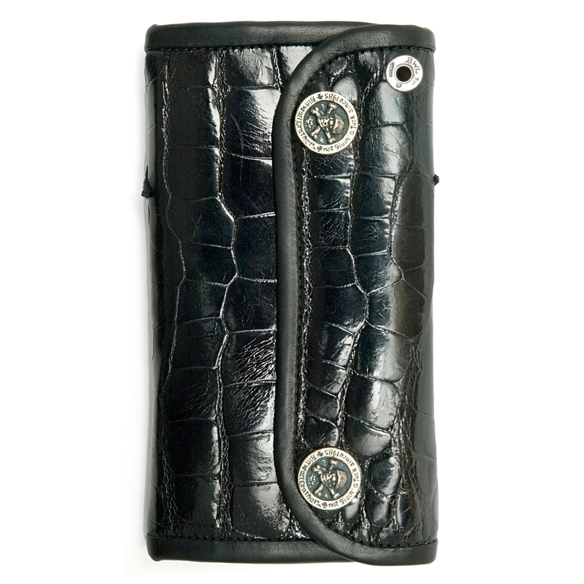 BWL Crown on Black Gator Wallet