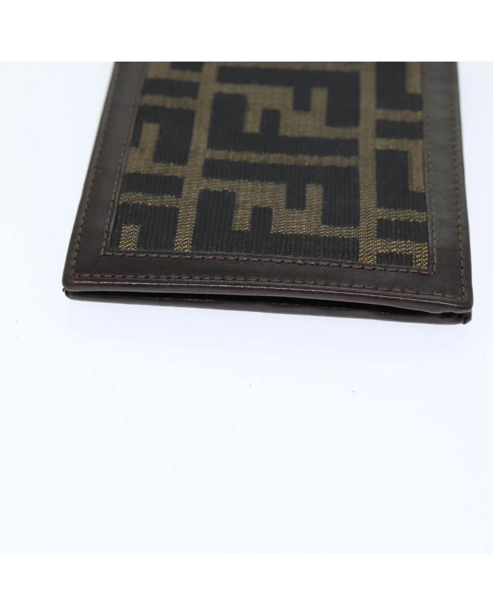 Canvas Brown and Black Wallet with Fendi Zucca Design