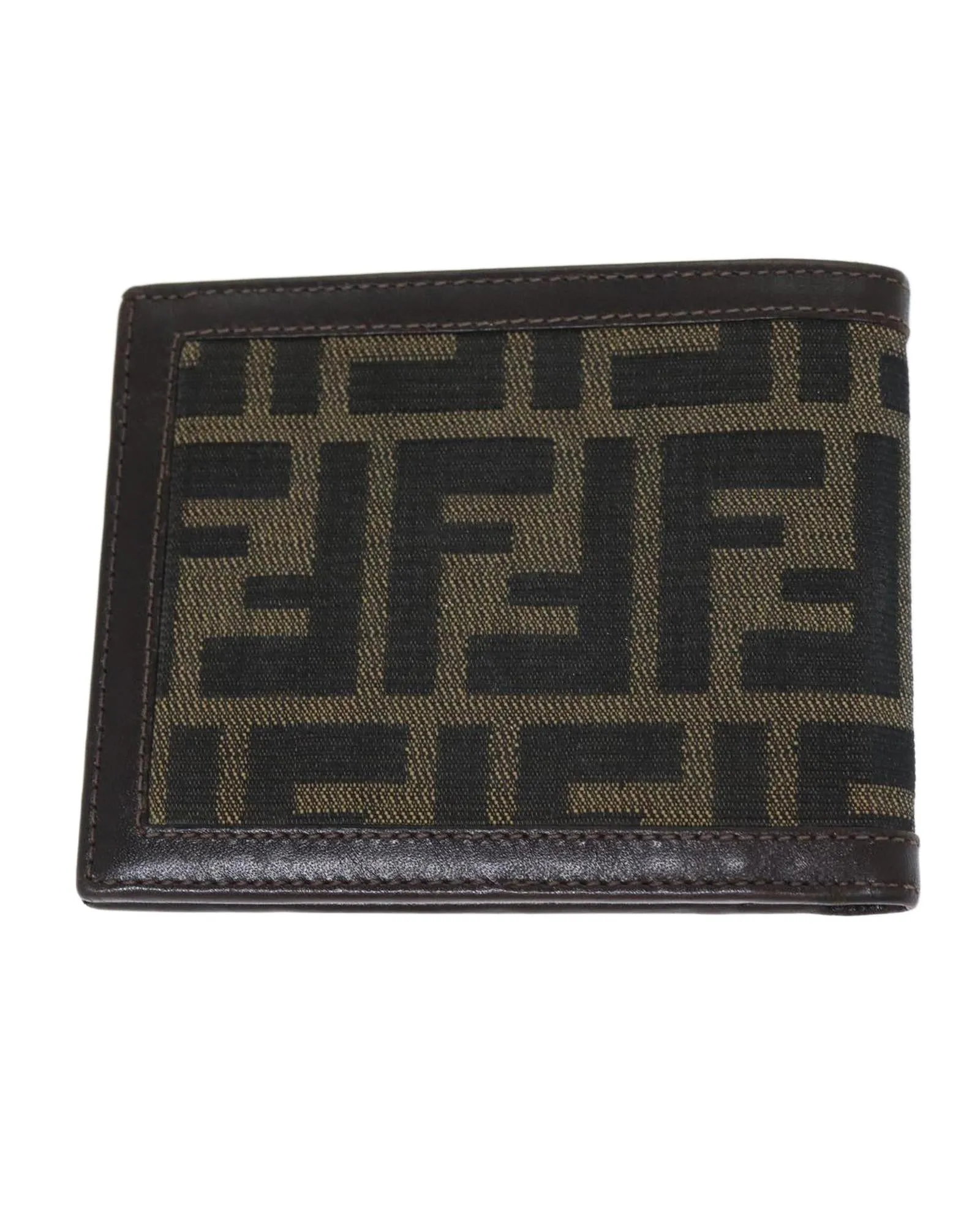 Canvas Brown and Black Wallet with Fendi Zucca Design