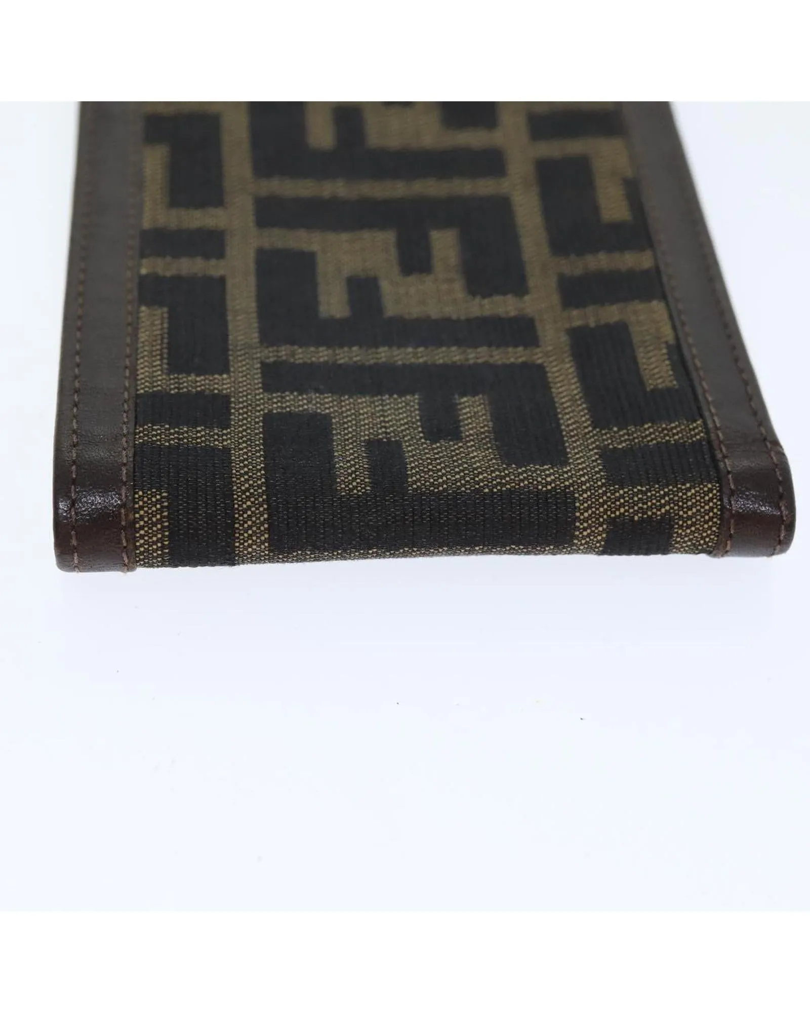 Canvas Brown and Black Wallet with Fendi Zucca Design