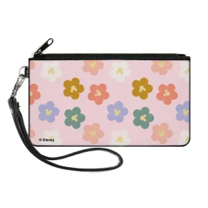 Canvas Zipper Wallet - LARGE - Mickey Mouse Ears Icon Flowers Pink/Multi Pastel by Buckle-Down