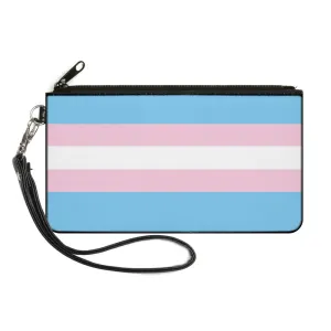 Canvas Zipper Wallet - SMALL - Flag Transgender Baby Blue Baby Pink White by Buckle-Down