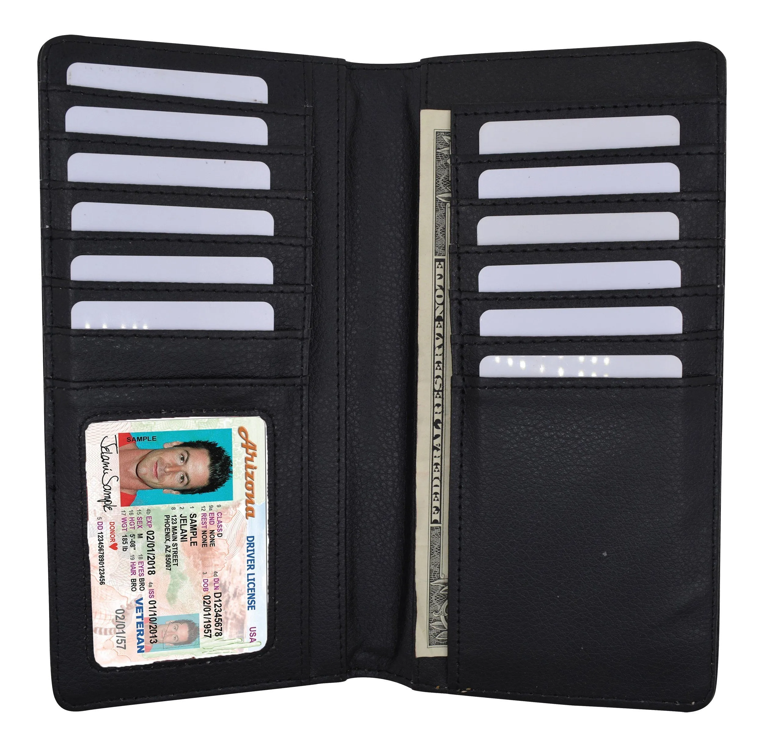 Cross Embroidery Checkbook/Credit Card Wallet