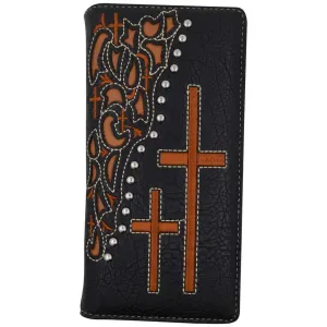 Cross Embroidery Checkbook/Credit Card Wallet