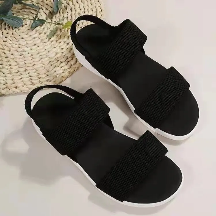 Cuzcare Women Sandals Summer Comfortable Casual Elastic Strap