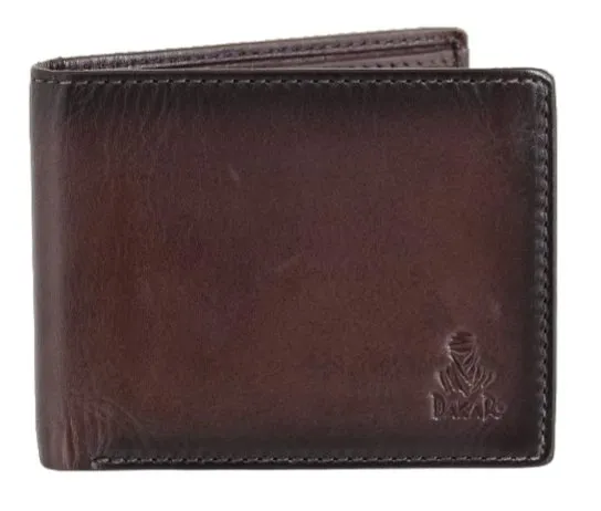 Dakar Dakota Spray Leather Wallet w Extra Card Flap  | Brown