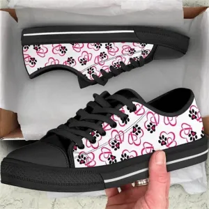 Dog Heart Patterns Canvas Low Top Shoes - Low Top Shoes Mens, Women, Dog Printed Shoes, Canvas Shoes For Men, Women