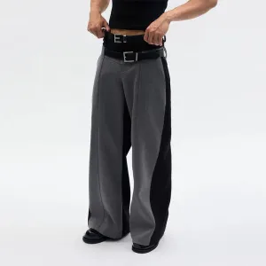 Dual-Tone Wide-Leg Trousers