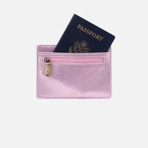 Euro Slide Card Case - Pink Metallic Leather