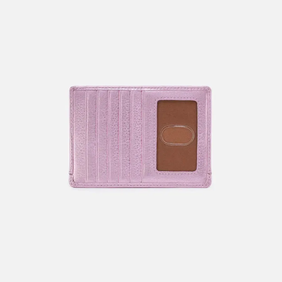 Euro Slide Card Case - Pink Metallic Leather