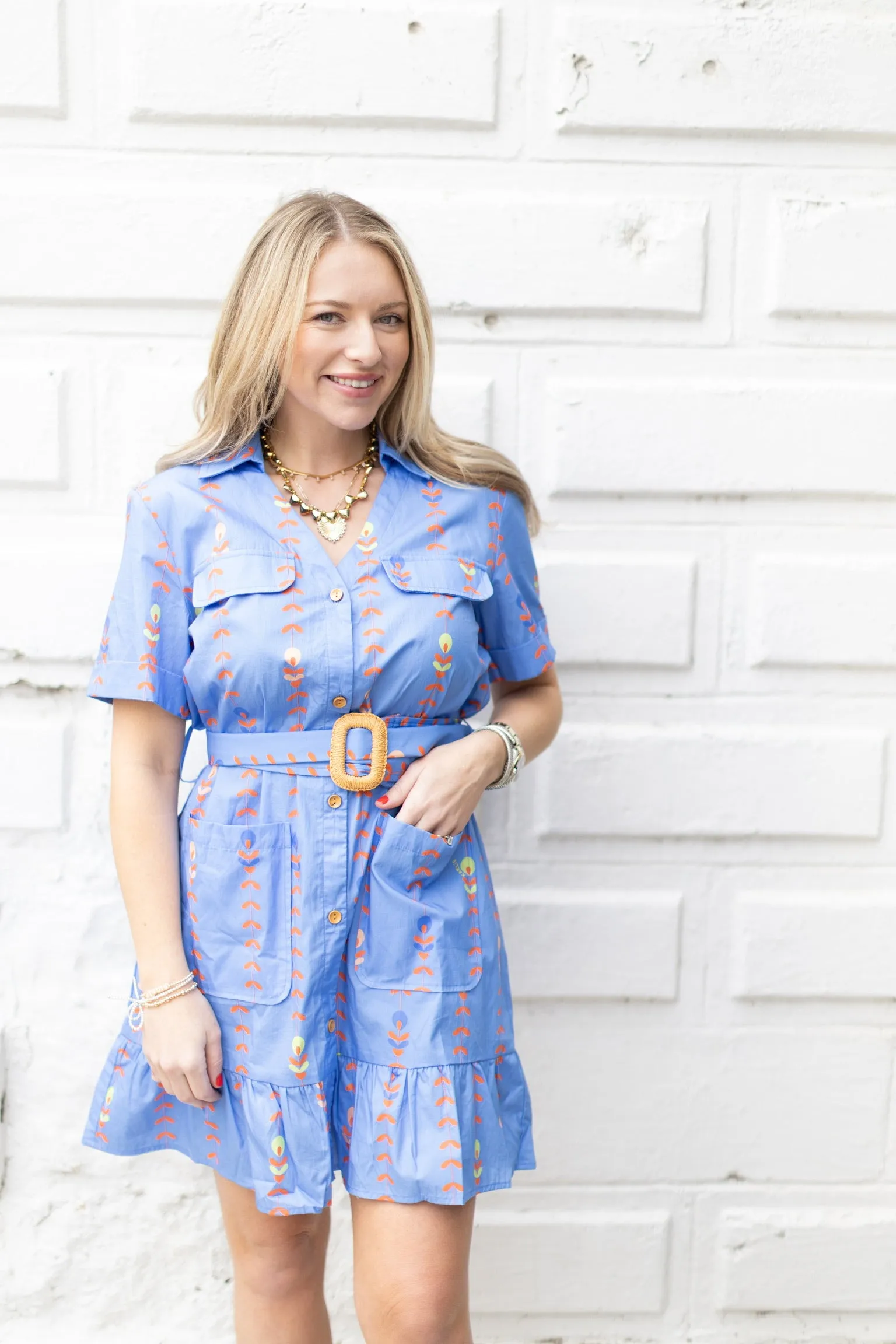 Floral Vine Shirt Dress | Karlie