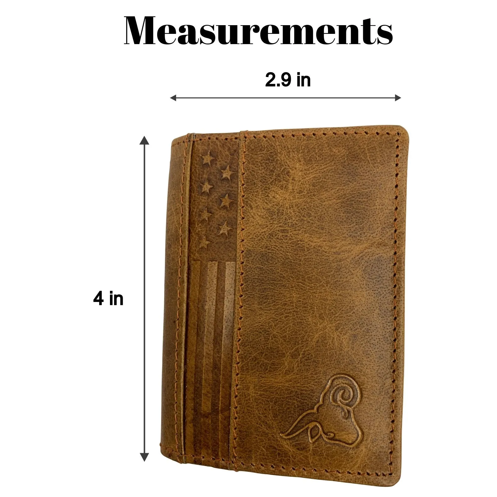 Genuine Leather Business Card Holder Name Card Case Credit Card Wallet with ID Window RFID Blocking USA Series RFID70HU