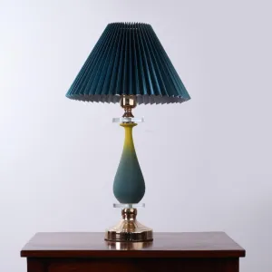 Golden Nack Shaped Glass Table Lamp - Modern Shade Lamp with Golden Base