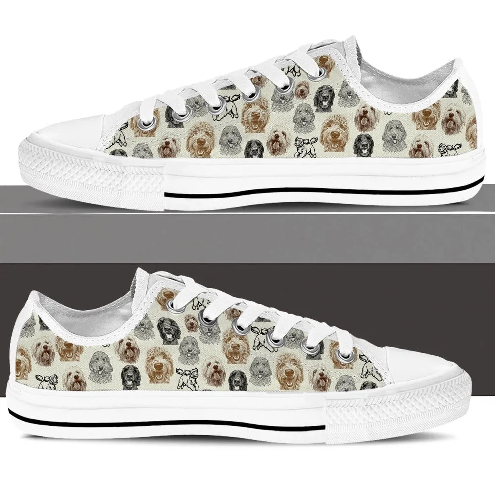 Goldendoodle Low Top Shoes - Low Top Sneaker, Dog Printed Shoes, Canvas Shoes For Men, Women