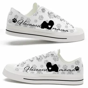 Havanese Paws Pattern Low Top Shoes - Happy International Dog Day Canvas Sneaker, Dog Printed Shoes, Canvas Shoes For Men, Women