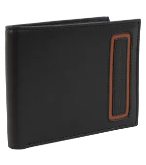 Jack Abrahams Goat Nappa Leather Bi-Fold Minimalist Wallet Black/Cognac