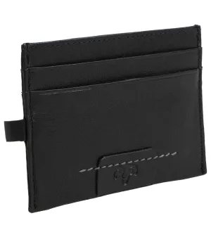 Jack Abrahams Goat Nappa Leather Card Case Minimalist Wallet Black