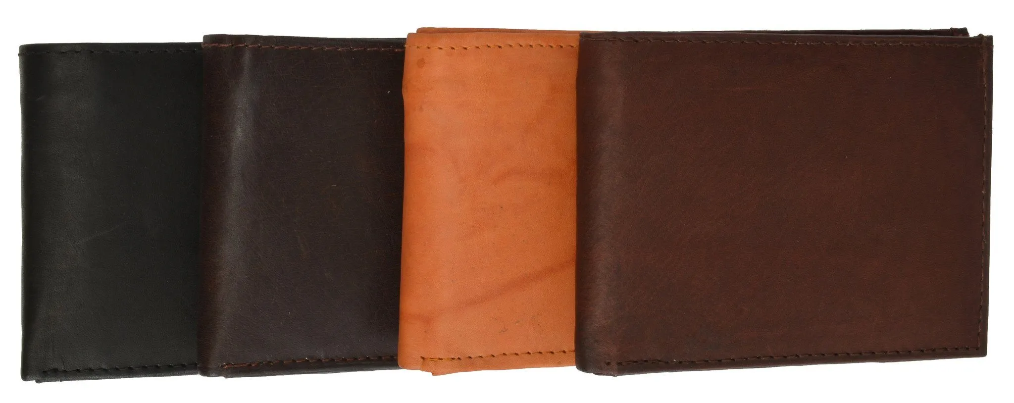 Leather Bi-Fold Wallet -Brown