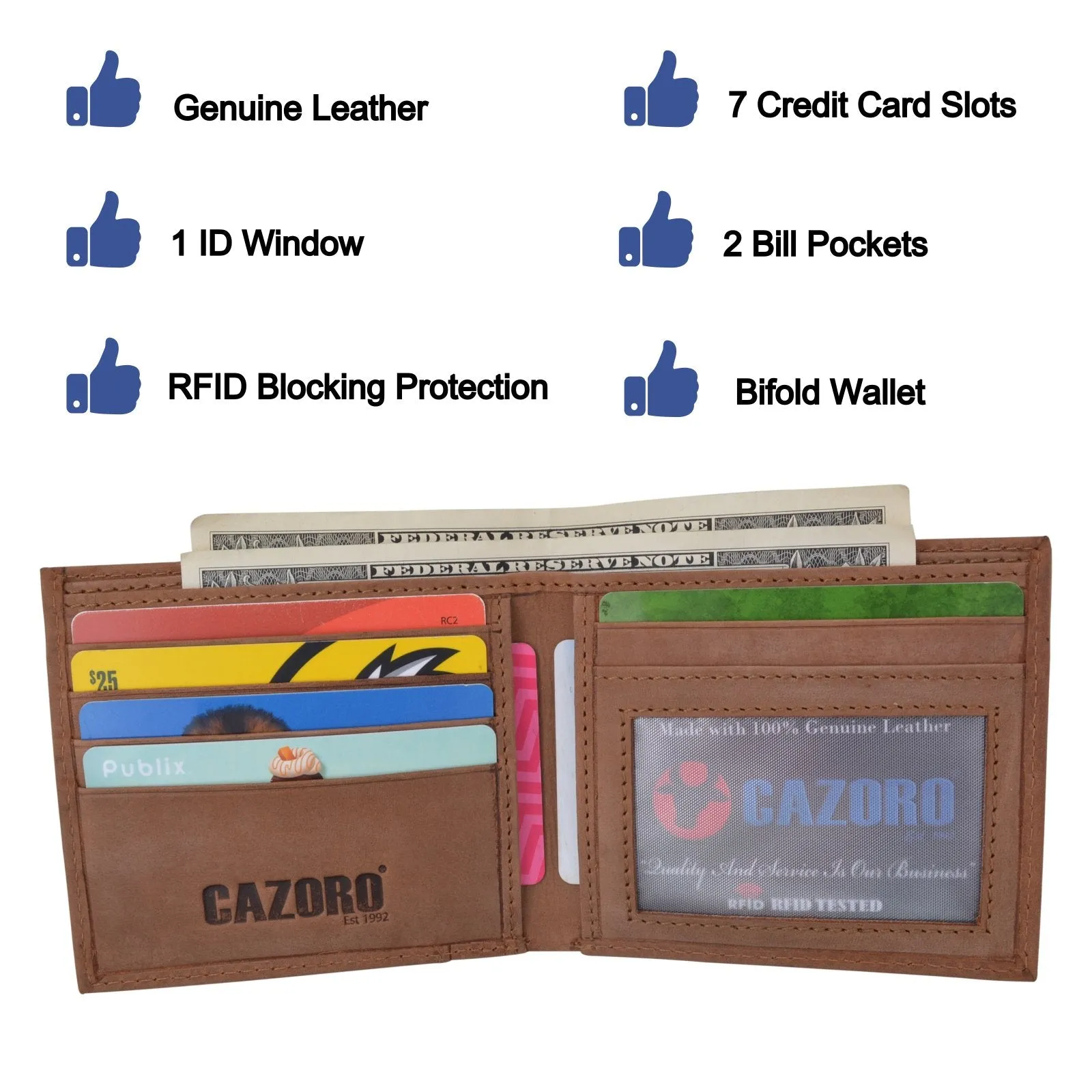 Mens Slim Bifold Wallet RFID Blocking Front Pocket Wallets for Men USA Stars & Stripes Minimalist RFID61T60HU