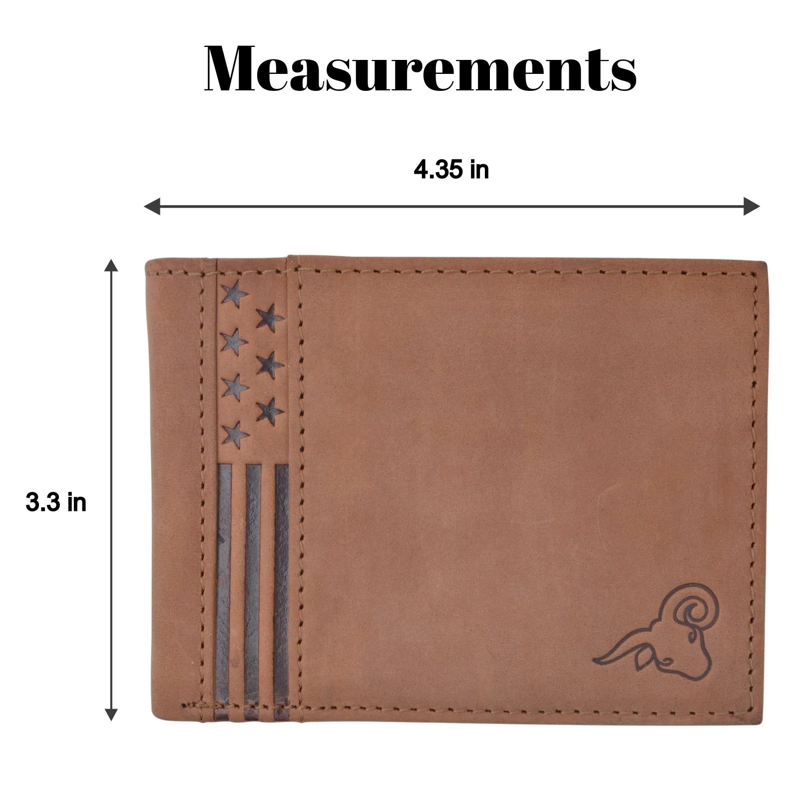 Mens Wallet RFID Genuine Leather Bifold Wallets For Men USA Stars & Stripes Design RFID61T53HU