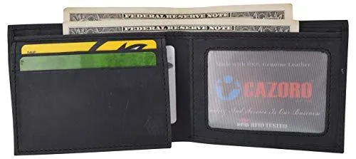 Mens Wallet RFID Genuine Leather Bifold Wallets For Men USA Stars & Stripes Design RFID61T53HU