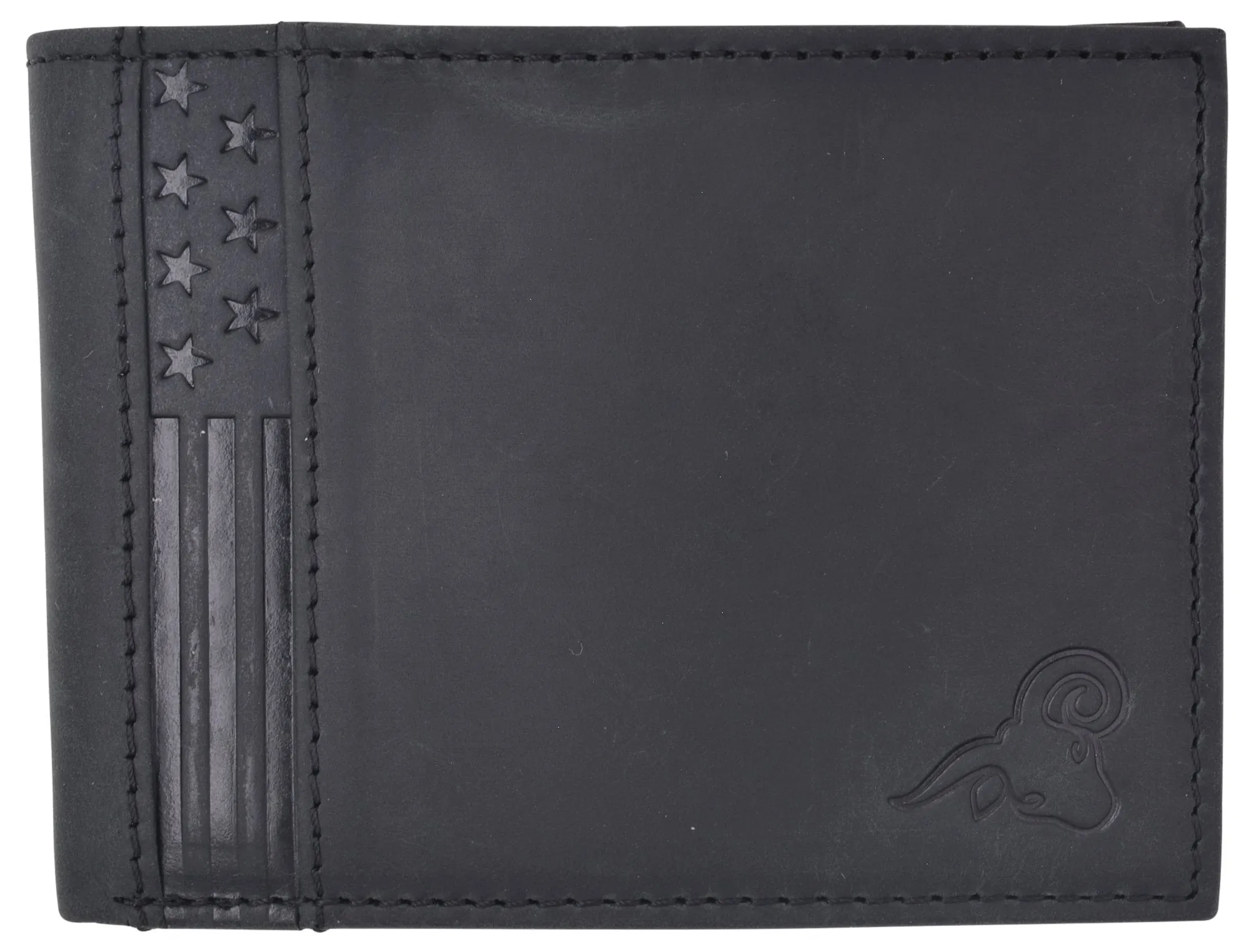 Mens Wallet RFID Genuine Leather Bifold Wallets For Men USA Stars & Stripes Design RFID61T53HU