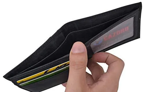 Mens Wallet RFID Genuine Leather Bifold Wallets For Men USA Stars & Stripes Design RFID61T53HU