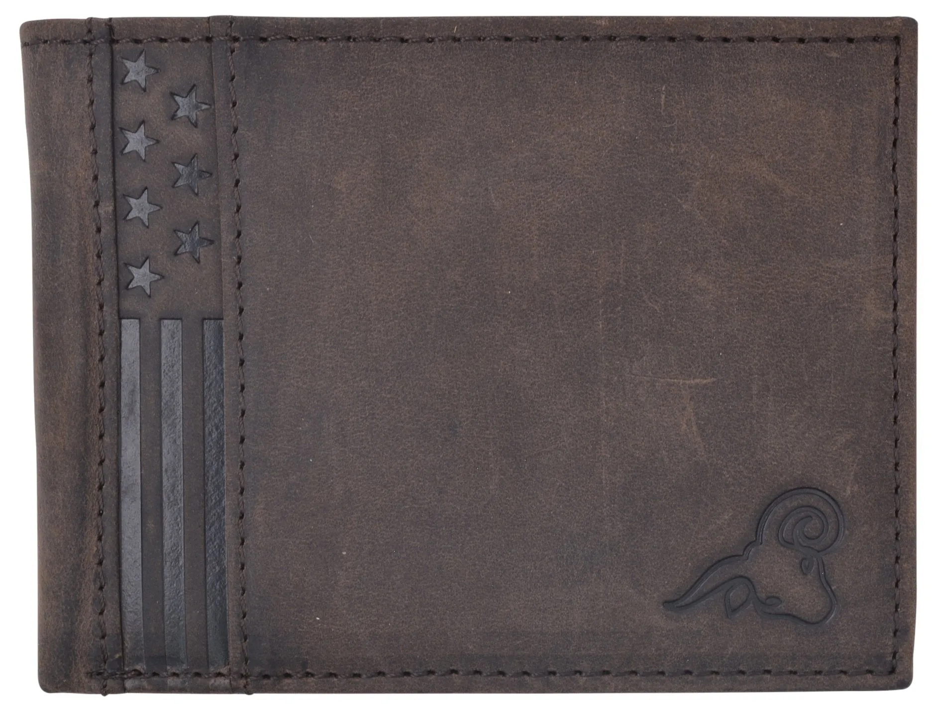 Mens Wallet RFID Genuine Leather Bifold Wallets For Men USA Stars & Stripes Design RFID61T53HU