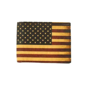 Nocona Men's USA Flag Bifold Leather Wallet