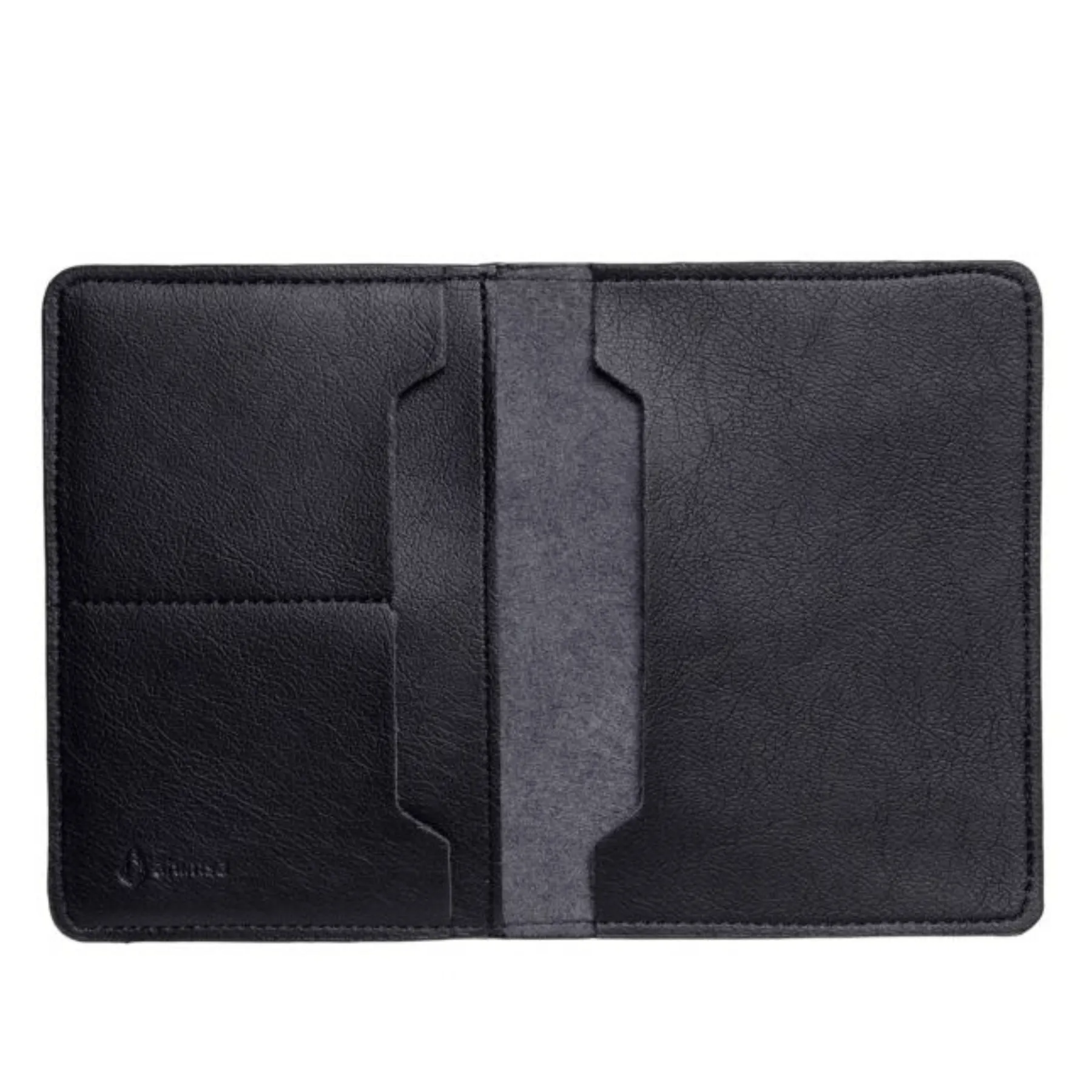 'Passport holder' in vegan leather by Ahimsa - black and cognac