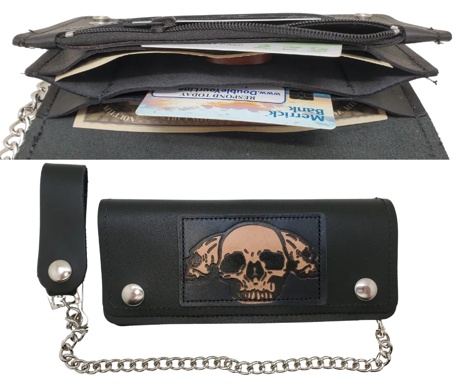 "3 Skulls" Trucker Chain Wallet