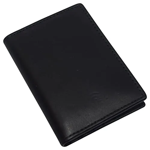 RFID510009 Leather Credit Card Holder Wallet for Men & Women Thin Bifold RFID Blocking Slim Front Pocket Minimalist Wallets, Small Card Case