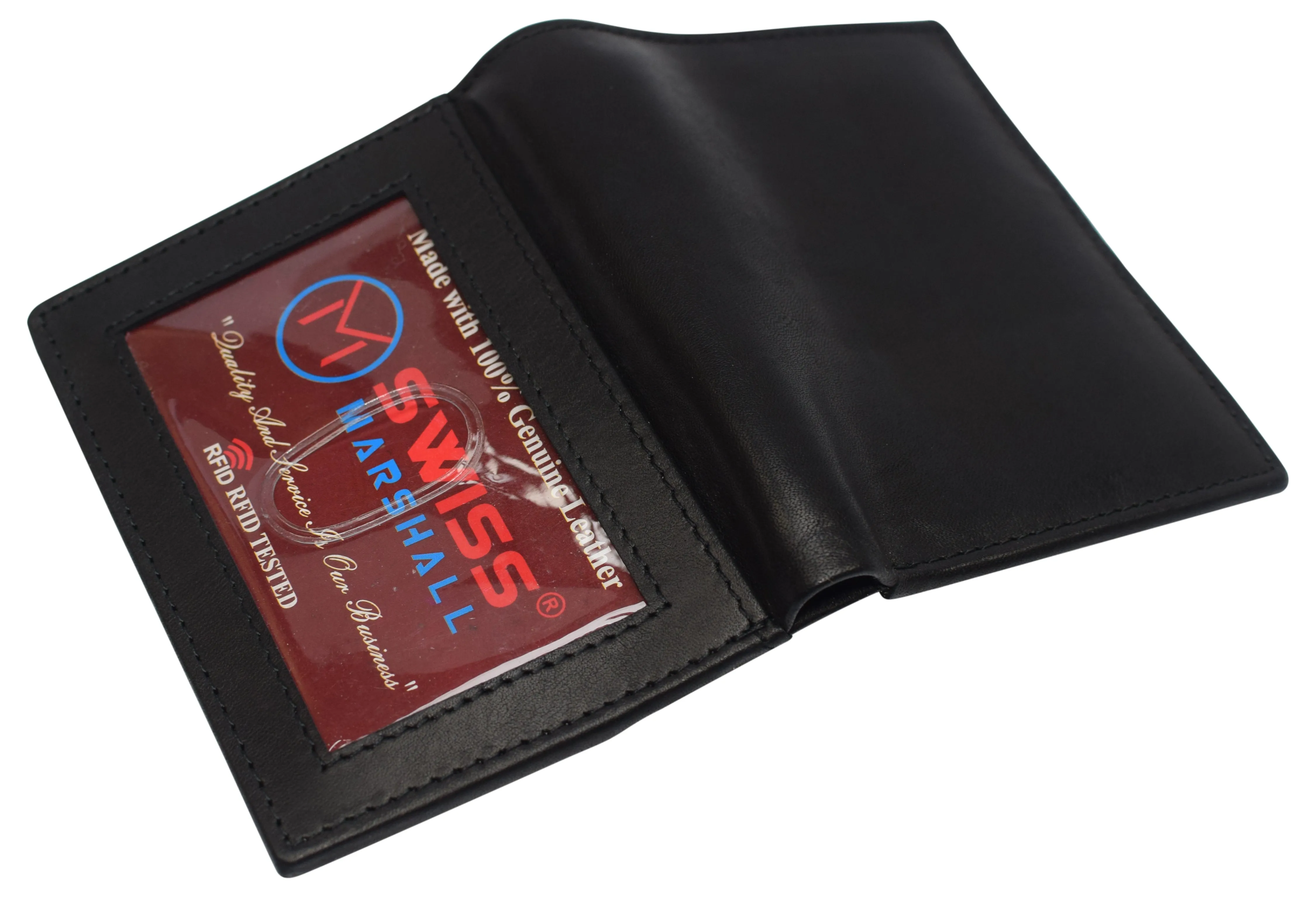 RFID510012 Slim Bifold Front Pocket Wallet 2 ID Window Credit Card Holder Genuine Leather RFID Blocking