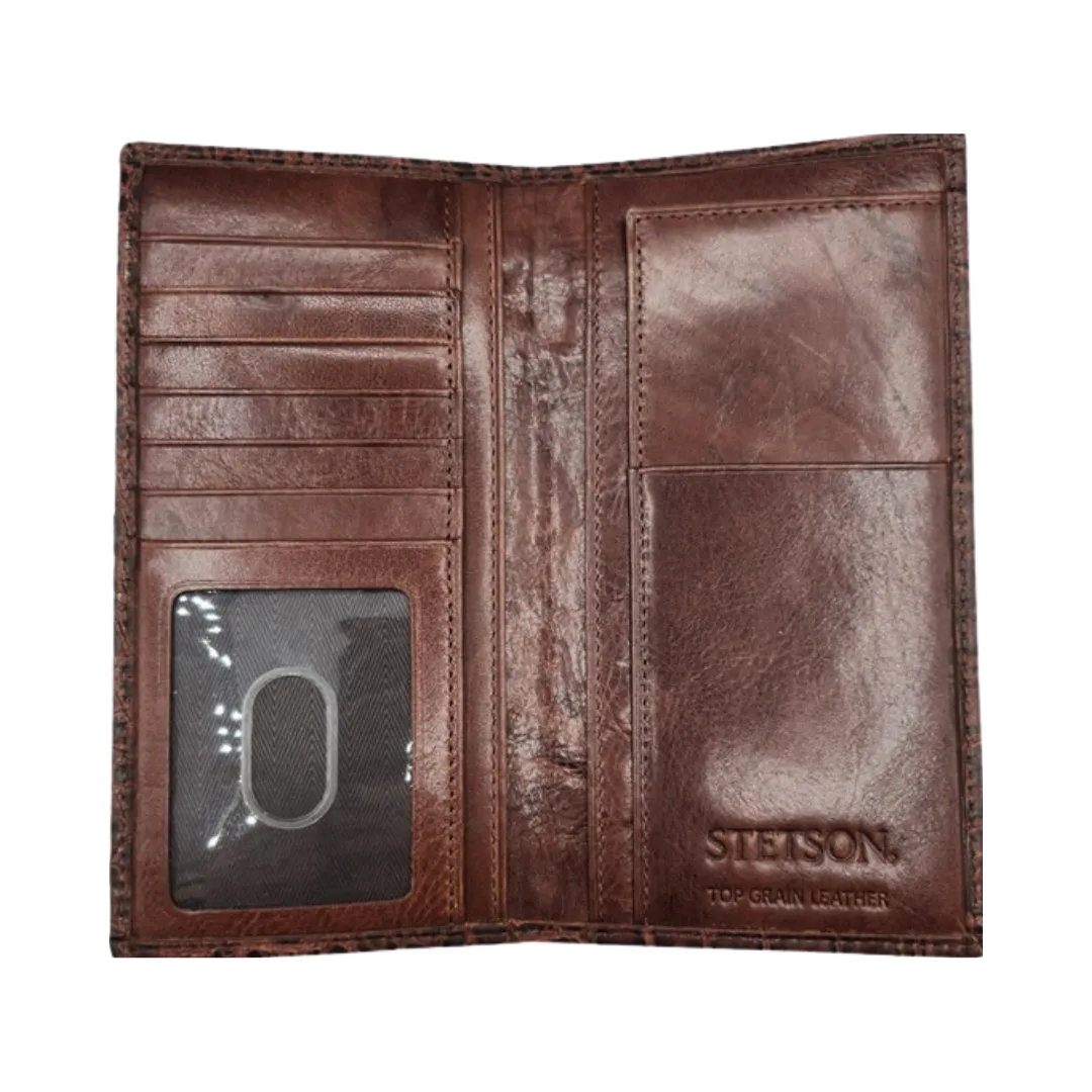 Stetson Cognac Crocodile Rodeo Brown Wallet