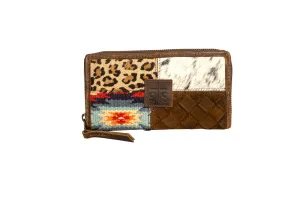 STS Ranchwear Womens Chaynee Mountain Multi-Color Leather Bifold Wallet