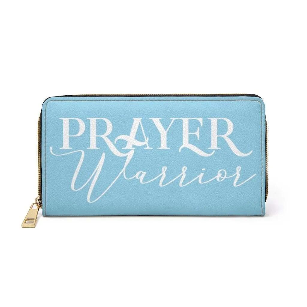 Uniquely You Womens Wallet - Zip Purse / Sky Blue & White Prayer Warrior