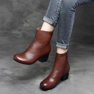 Vintage Heel Ankle Retro Boots | Gift Shoes