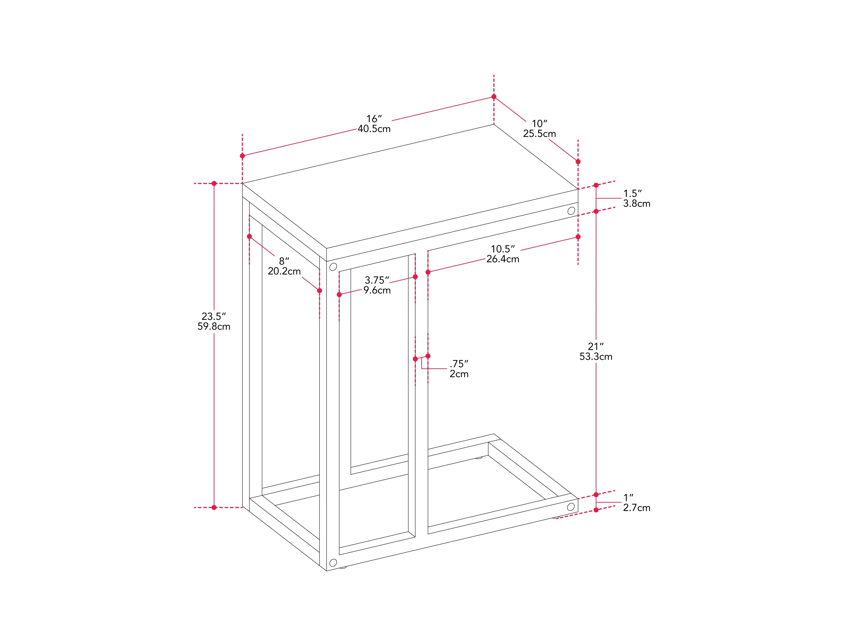 White Marble Narrow Side Table